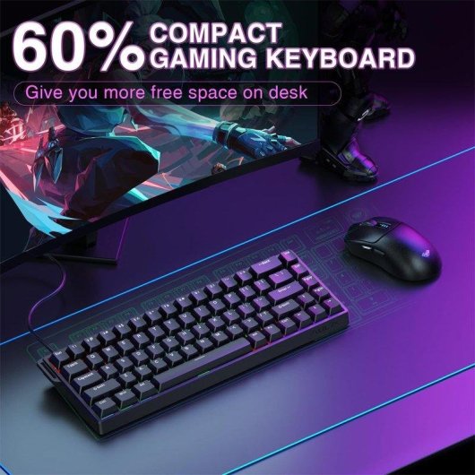 Teclado Aula WIN68 HE 60% Hall Effect Magnético 8000Hz Rapid Trigger RGB USA