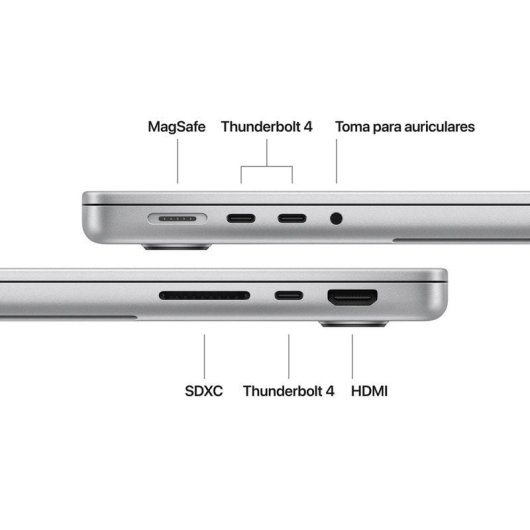 Apple MacBook Pro Apple M5 10 Núcleos/32GB/1TB SSD/Apple GPU Deca Core/14" Plata Vidrio estándar + Cargador 70W