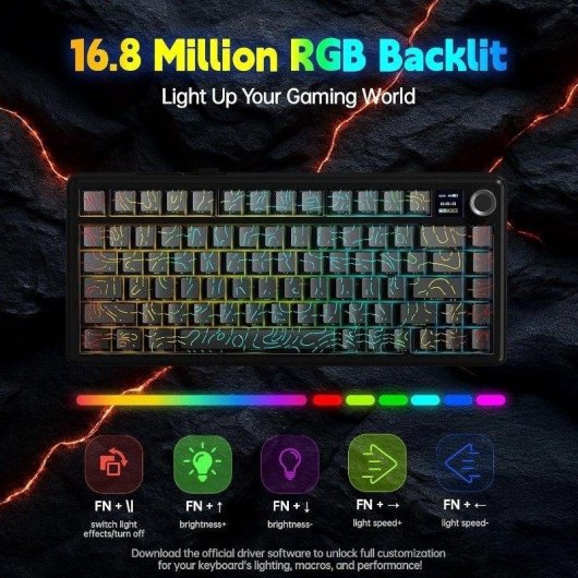 Tastatur Aula F75 Max kompakt 75% RGB TFT Display Hot Swap Bluetooth US
