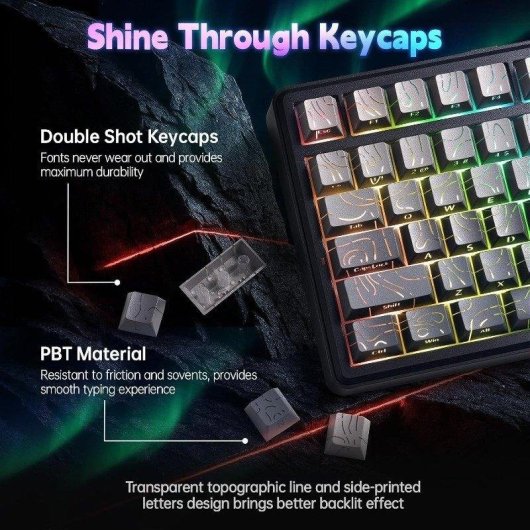 Tastatur Aula F75 Max kompakt 75% RGB TFT Display Hot Swap Bluetooth US