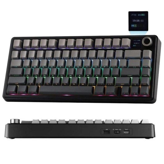 Teclado Aula F75 Max mecánico compacto 75% con pantalla TFT y RGB US