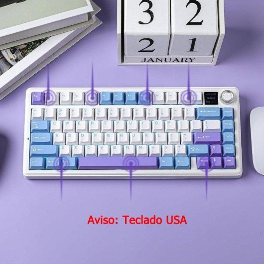 Teclado Aula F75 Max mecánico con pantalla TFT, hot swap y Bluetooth US