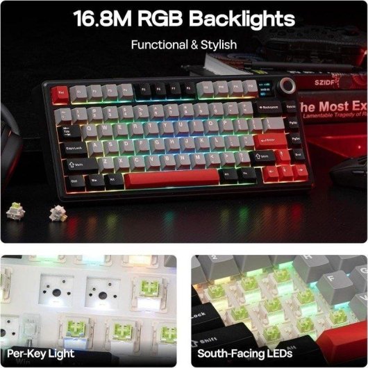 Teclado Aula F75 Max mecánico compacto 75% con pantalla TFT US