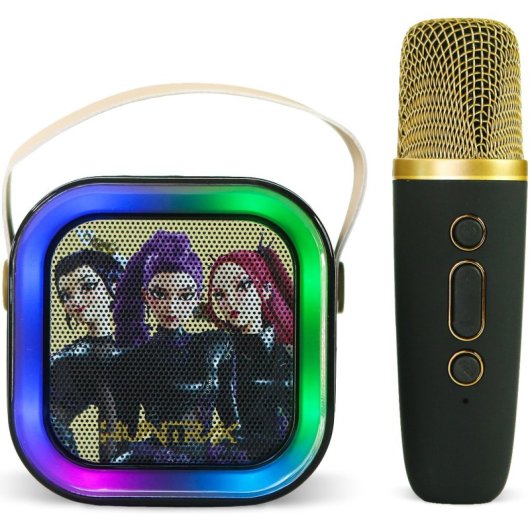 Haut-parleurs OTL KPOP Demon Hunter sans fil avec Bluetooth, LED et micro karaoké