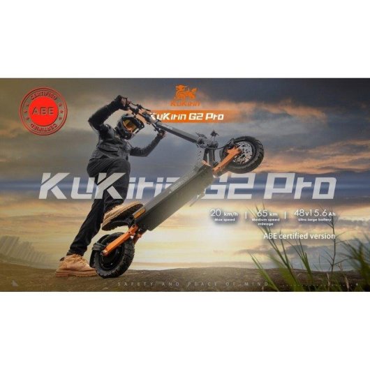 Elektroroller KuKirin G2 Pro ABE 500W Reichweite 65km Scheibenbremsen Schwarz