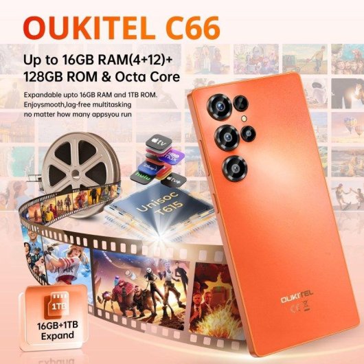 Oukitel C66 4G 128GB 4GB 6.73" Negro doble SIM
