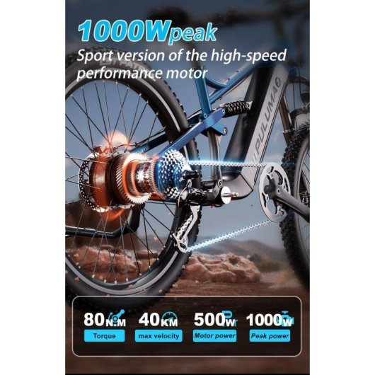Bicicleta Eléctrica Puluma PH001 250W/1000W 48V 20Ah Azul