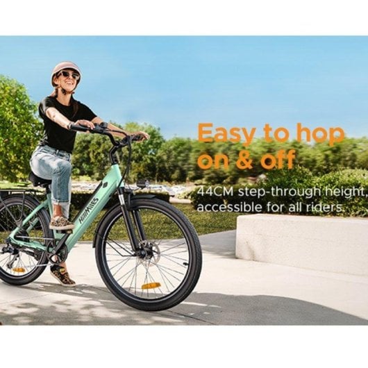 Velo electrique HillMiles MileCity 1 Vert 250W 26 pouces Autonomie 100 km