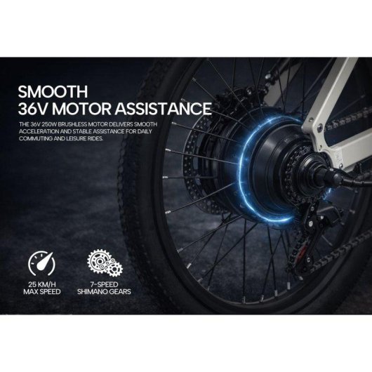 Elektrische Fiets Pixar C1 Wit 250W 120 km Bafang Motor Shimano 7V