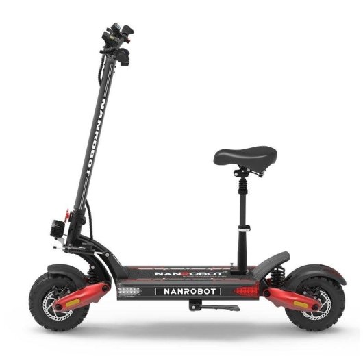 Patinete électrique NanRobot LS7+ 6000W Autonomie 100km Pneus 11" Suspension LED Rouge