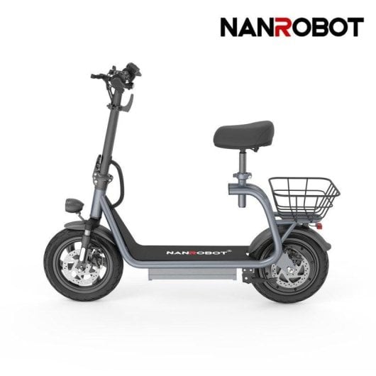 Patinete électrique Nanrobot M5 Pro 750W Autonomie 40km Pneus 12" Disques Gris