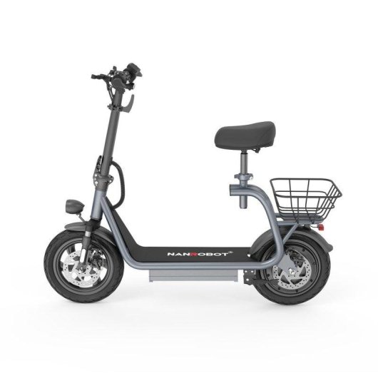 Patinete électrique Nanrobot M5 Pro 750W Autonomie 40km Pneus 12" Disques Gris