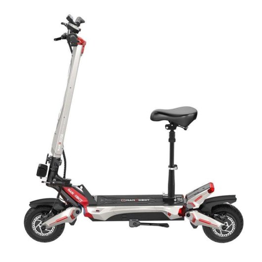 Patinete électrique Nanrobot N6 72V 1500W x2 Autonomie 90km Freins hydrauliques Rouge/Argent