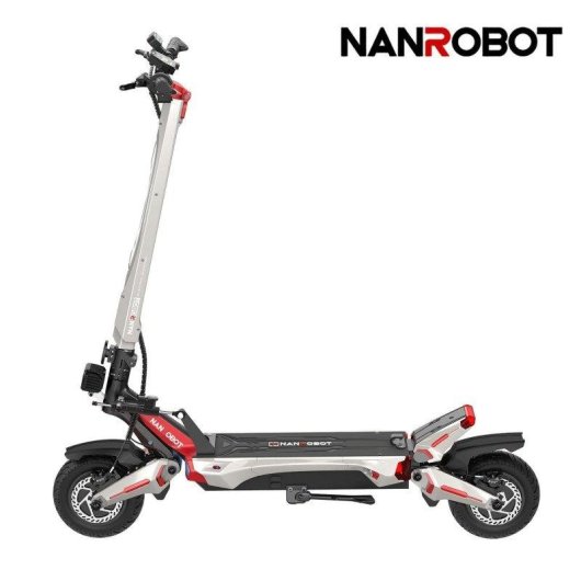 Patinete électrique Nanrobot N6 72V 1500W x2 Autonomie 90km Freins hydrauliques Rouge/Argent
