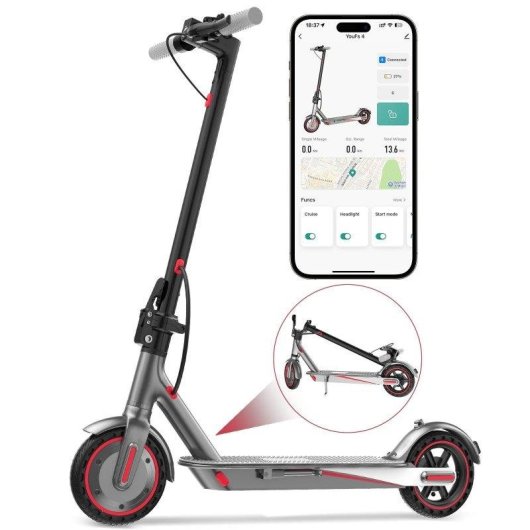 Patinete électrique OOKTEK V8 250W Autonomie 25km Roues 8,5" Frein tambour