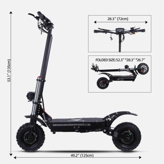 Patinette électrique Freeboy J30MAX 60V 38Ah Autonomie 80km Pneus 11" Suspension double