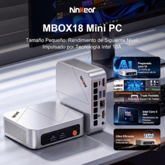 Mini PC Ninkear MBOX18 Intel Core 3 304/12GB/512GB SSD/Intel Graphics Windows 11 Dreifach-Display