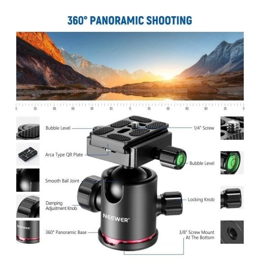 Tripod Neewer N55cr Ferro carbonio 205 cm 360°