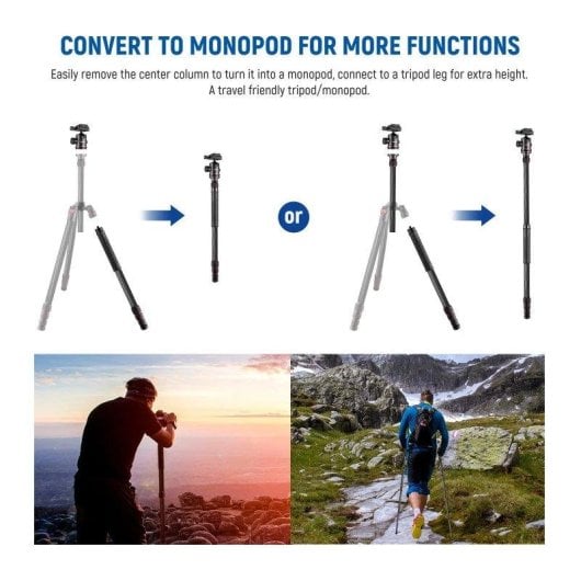 Tripod Neewer N55cr Ferro carbonio 205 cm 360°