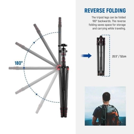 Tripod Neewer N55cr Ferro carbonio 205 cm 360°