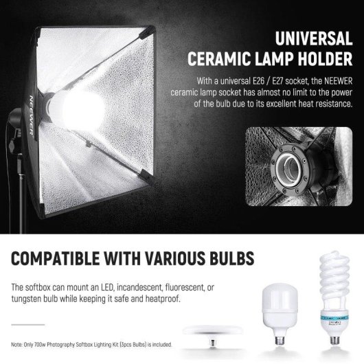 Set de Iluminación Neewer NK200 con Softbox 24" y Lámparas LED 35W