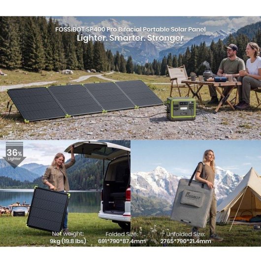 Panneau Solaire Fossibot SP400 Pro 400W – Portable – Pliable – IP67