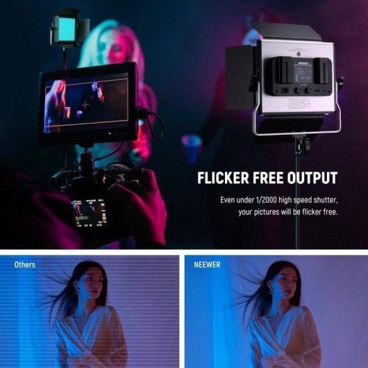 Set 2 Luces LED Video Neewer RGB660 Pro II 50W RGB 360° con Soporte y Control por App