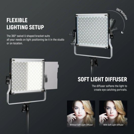 Set 2 Luces LED Video Neewer RGB660 Pro II 50W RGB 360° con Soporte y Control por App