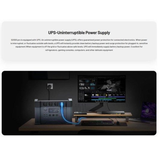 Stazione di energia Allpowers S2000 Pro 1451Wh 4 porte AC 6 uscite USB Batteria Li-ion LCD