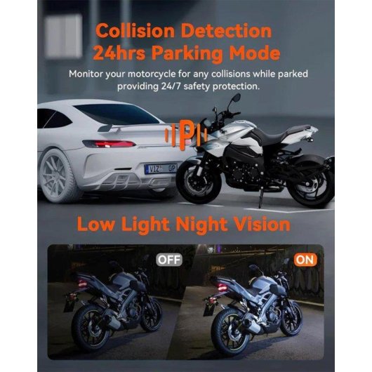 Dashcam moto Vantrue F1 4K + 1080P, WiFi 5GHz IP67 GPS