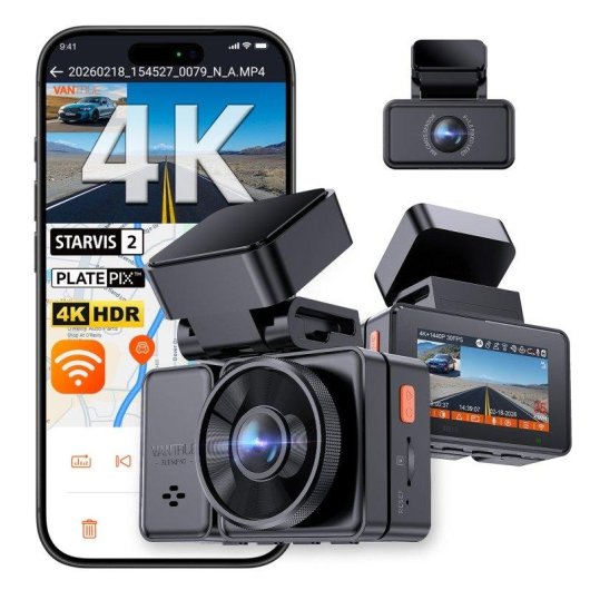 Caméra Dash Vantrue E2 Pro 4K + 2,5K avec Wi-Fi et GPS