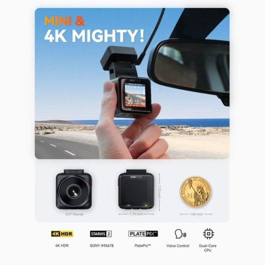 Caméra de tableau de bord Vantrue E1 Pro 4K HDR WiFi 5GHz GPS LTE