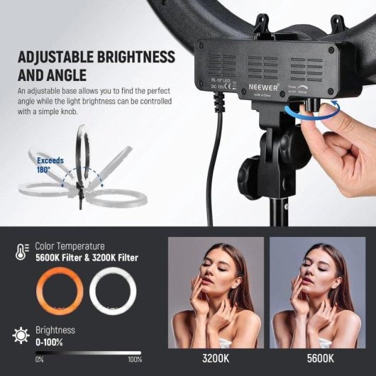 Anneau lumineux Neewer RL-18 avec support