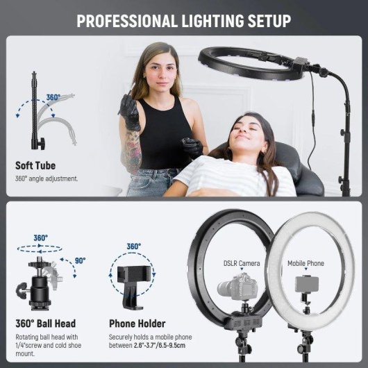 Anneau lumineux Neewer RL-18 avec support