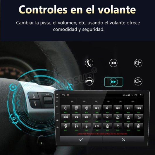 Autoradio JUNSUN 10.1 Ecran CarPlay Android Auto 64Go