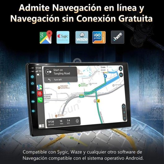 Autoradio JUNSUN Carplay Android Auto 64 Go