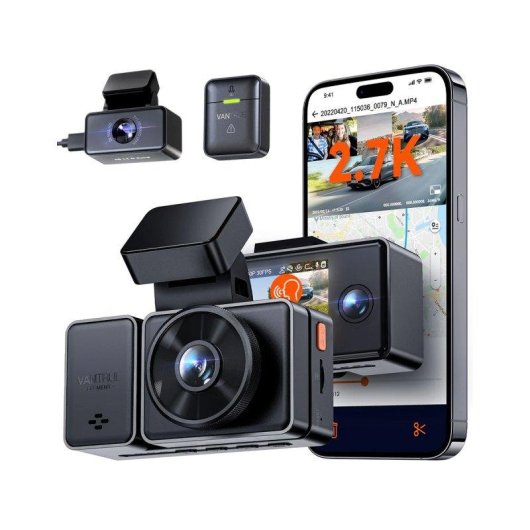 Dashcam Vantrue E3 3 canaux 2K QuadHD WiFi GPS SOS