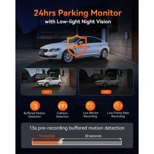 Dashcam Vantrue E3 3 canaux 2K QuadHD WiFi GPS SOS