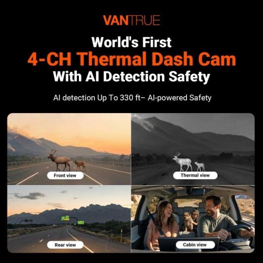 Dashcam Vantrue Pilot 2 Full System Lentille thermique 2K