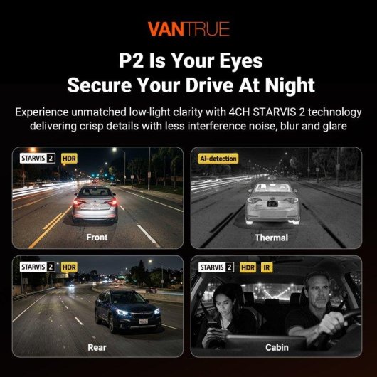 Dashcam Vantrue Pilot 2 Full System Lentille thermique 2K