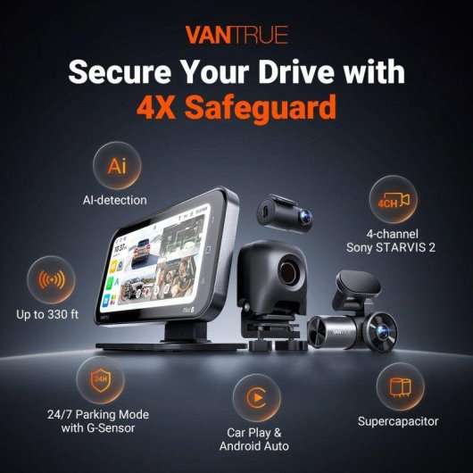 Dashcam Vantrue Pilot 2 Full System Lentille thermique 2K