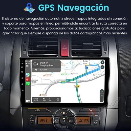Autoradio 2-DIN JUNSUN Toyota Auris E150 CarPlay Android Auto GPS