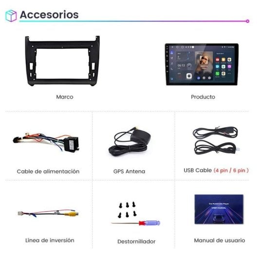 Autorrádio 2 DIN JUNSUN VW Polo 5 CarPlay Android Auto GPS DSP 64GB