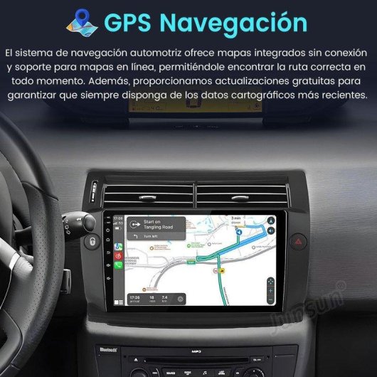 Autoradio 2 Din JUNSUN Citroen C4 Carplay Android Auto 64GB