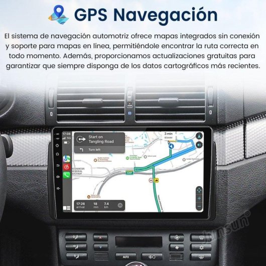 Autoradio 2 Din JUNSUN Bmw E46 Carplay Android Auto GPS DSP 64GB