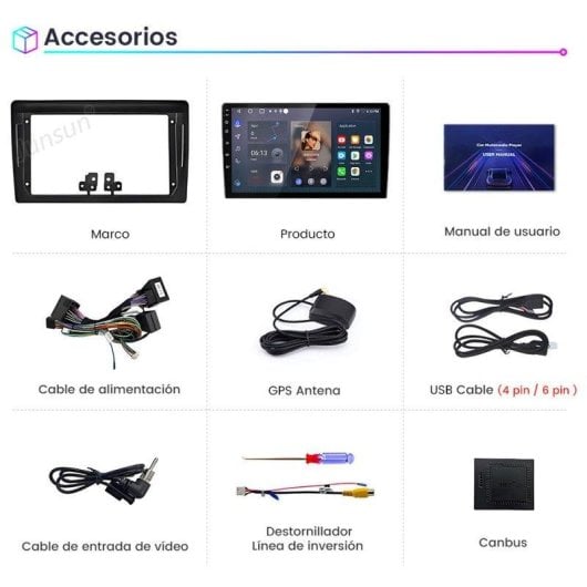 Autorádio 2DIN JUNSUN Peugeot 407 CarPlay Android Auto GPS DSP RDS 64GB
