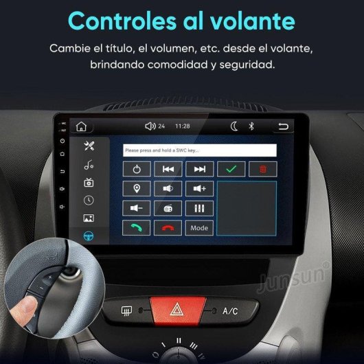 JUNSUN Autoradio Linux 7" Peugeot 107 Citroën C1 CarPlay Android Auto