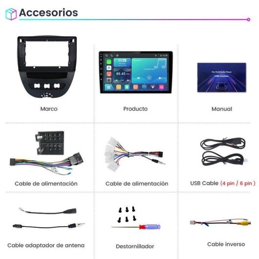 JUNSUN Autoradio Linux 7" Peugeot 107 Citroën C1 CarPlay Android Auto