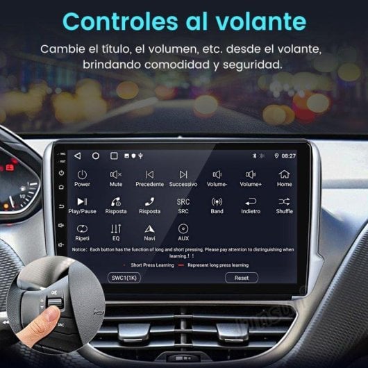 Autoradio JUNSUN 2 Din Peugeot 2008/208 Carplay Android Auto GPS 64GB