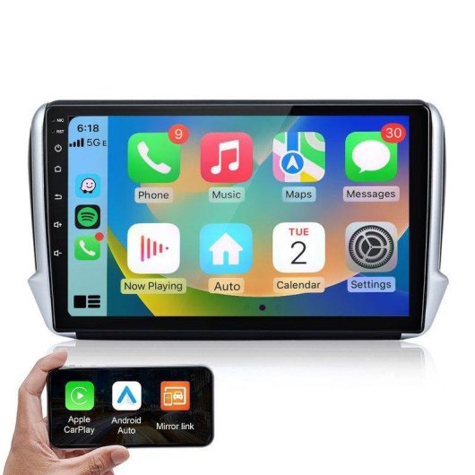 Autoradio JUNSUN Linux Peugeot 2008 2013-2017 CarPlay Android Auto